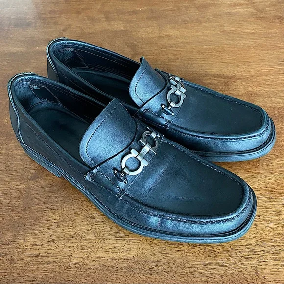 Ferragamo black dress shoes on sale